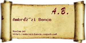 Ambrózi Bence névjegykártya