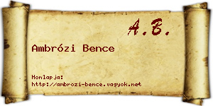 Ambrózi Bence névjegykártya