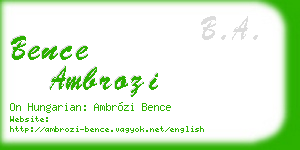 bence ambrozi business card